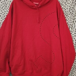 Supreme Red Men's Hoodie with Subtle Design